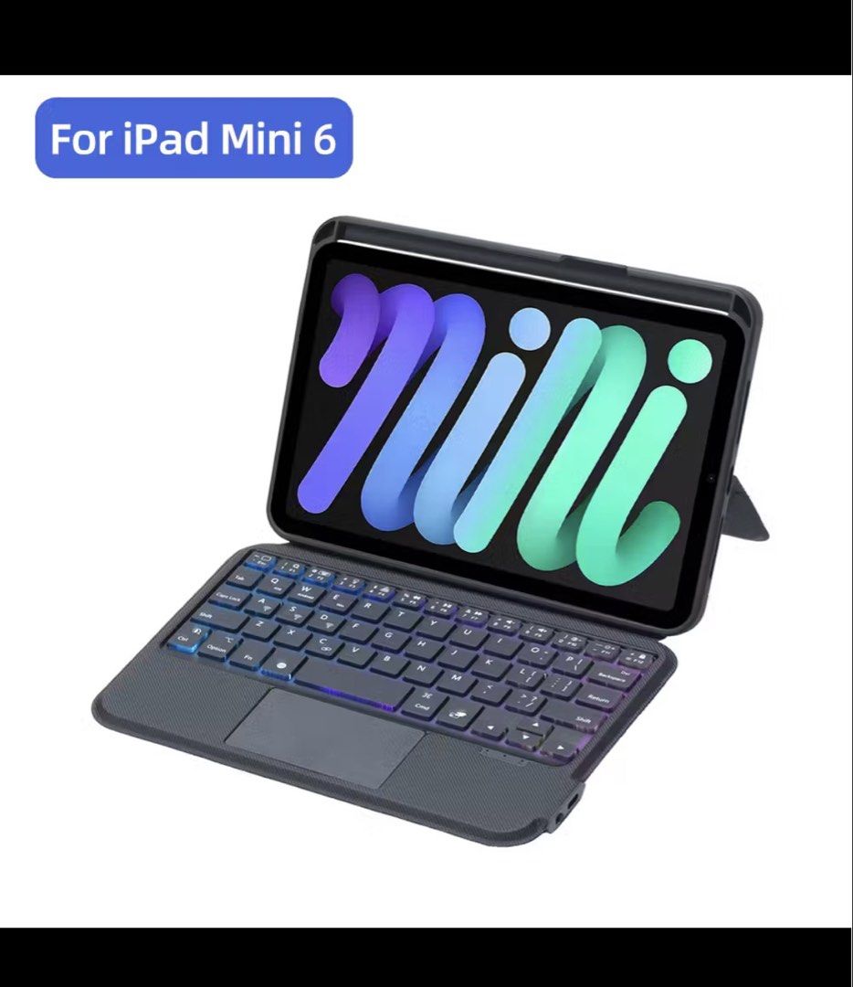 Ipad mini 6. Detachable keyboard case with track pad. (Category: Others) located in San Pablo. Submitted by anshinsuru (Listing ID 1456892946, Image 1). Description: Good as new. Keys are all crisp, can change backlight colors. Track pad is smooth Bought this 1800. decluttering .
