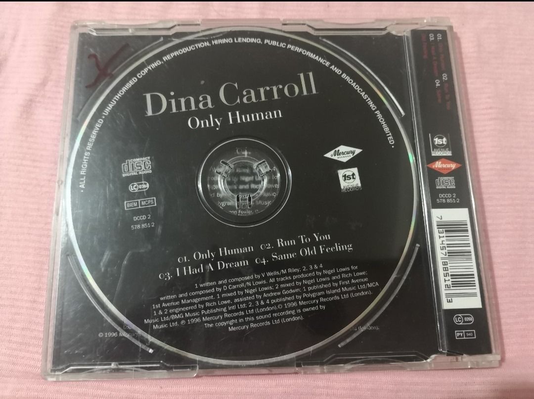 Dina Carroll Only Human CD Single (unsealed UK VG condition) (Category: CDs & DVDs) located in Dangcagan. Submitted by cd_haven5 (Listing ID 1456801506, Image 2). Description: #FORSALE #FORSALE #FORSALE #Authentic #Legit #Original We only sell original items. All items posted are on hand. Please message me for availability of the item/s because the items are also posted on my other online stores. All items are imported unless stated PH. We also a