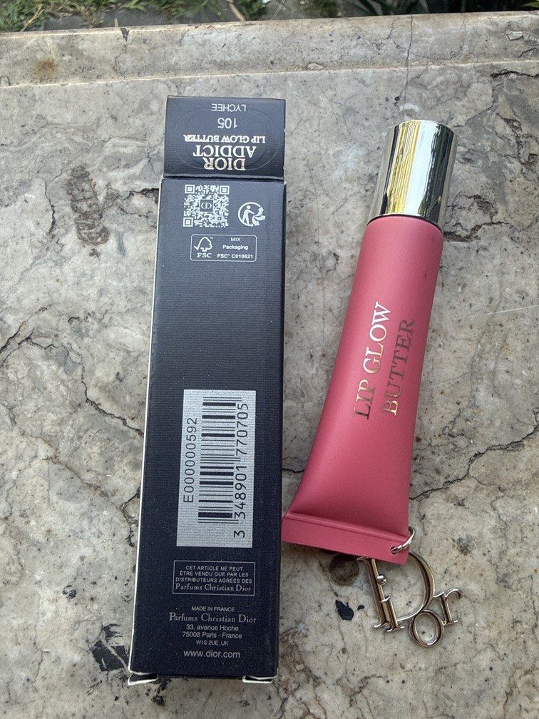 Dior Addict Lip Glow Butter 105 Lychee (Category: Makeup) located in Angeles City. Submitted by migs_font29 (Listing ID 1456924809, Image 2). Description: - Dior Addict Lip Glow Butter - Shade: 105 Lychee - Hydrating and smoothing lip treatment - Comes in original packaging - Made in France.