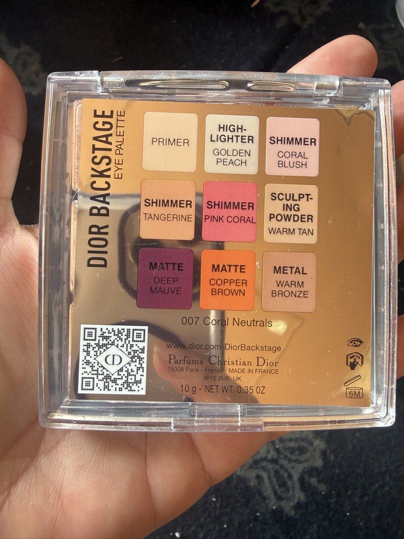 Dior Backstage Eye Palette 007 Coral Neutrals (Category: Makeup) located in Angeles City. Submitted by migs_font29 (Listing ID 1456924381, Image 3). Description: - Dior Backstage Eye Palette in 007 Coral Neutrals - Features 9 versatile eyeshadow shades - Includes a primer and highlighter - Finishes: shimmer, sculpting powder, matte, and metal - Color range: deep mauve, pink coral, copper brown, warm bronze - Perfect for creating a variety of eye 