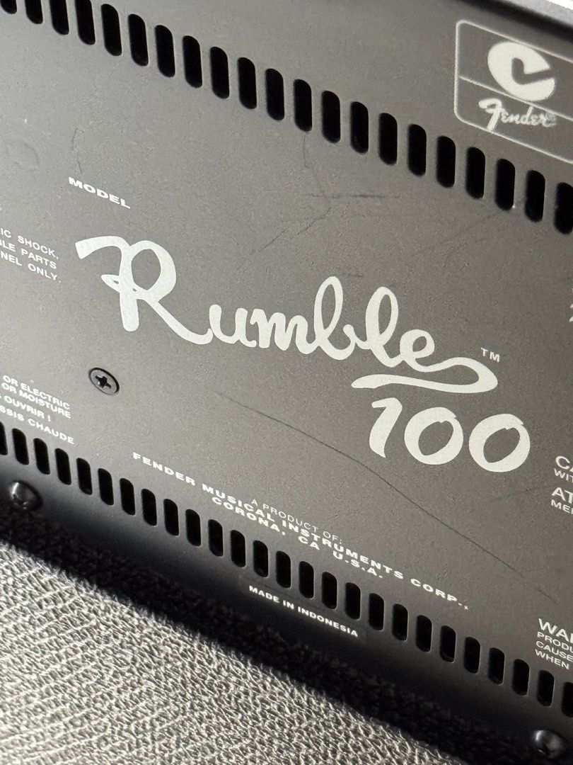 Fender Rumble 100 v3 Bass Guitar Amplifier (Category: Musical Instruments) located in San Pablo. Submitted by biyonghosea (Listing ID 1456887085, Image 2). Description: Fender Rumble 100 v3 - 17k firm 100% working, no issues Never repaired Light use, home practice only Loc: San Pablo City, Laguna. DM me..