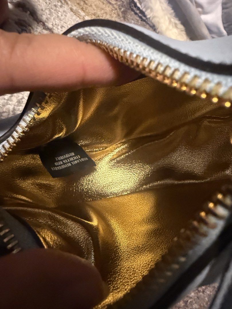 Fendi Light Blue Leather Mini Baguette Bag (Category: Toilet Training) located in Angeles City. Submitted by migs_font29 (Listing ID 1456907111, Image 3). Description: - Light blue Fendi mini bag - Gold hardware with Fendi logo - Gold interior - Zipper closure - Small and compact, ideal for essentials.