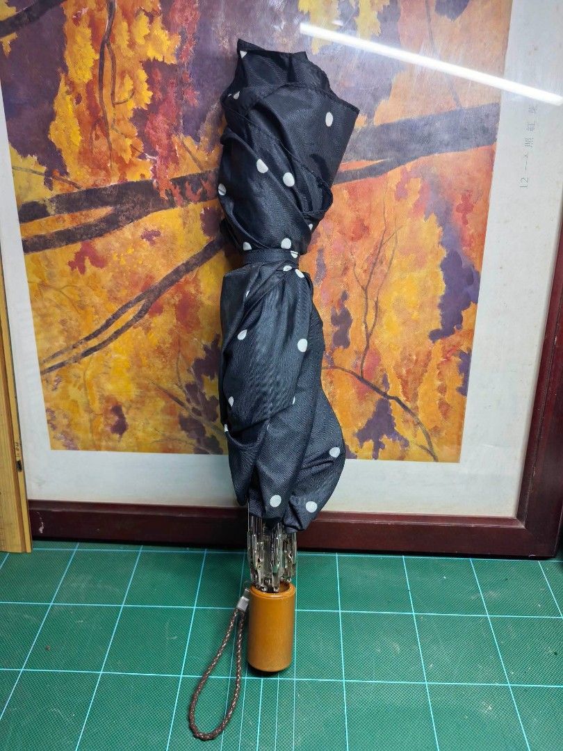 Folding Umbrella (Category: Umbrellas) located in Cebu City. Submitted by dudes_villanueva (Listing ID 1456906427, Image 2). Description: Folding Umbrella - Polkadot ☔ Has a bit of issue on top tip cap of umbrella. Has light rust formation on joints. Still in very good condition. See all pics. Diameter : 34 inches Length Folded : 13.25 inches.