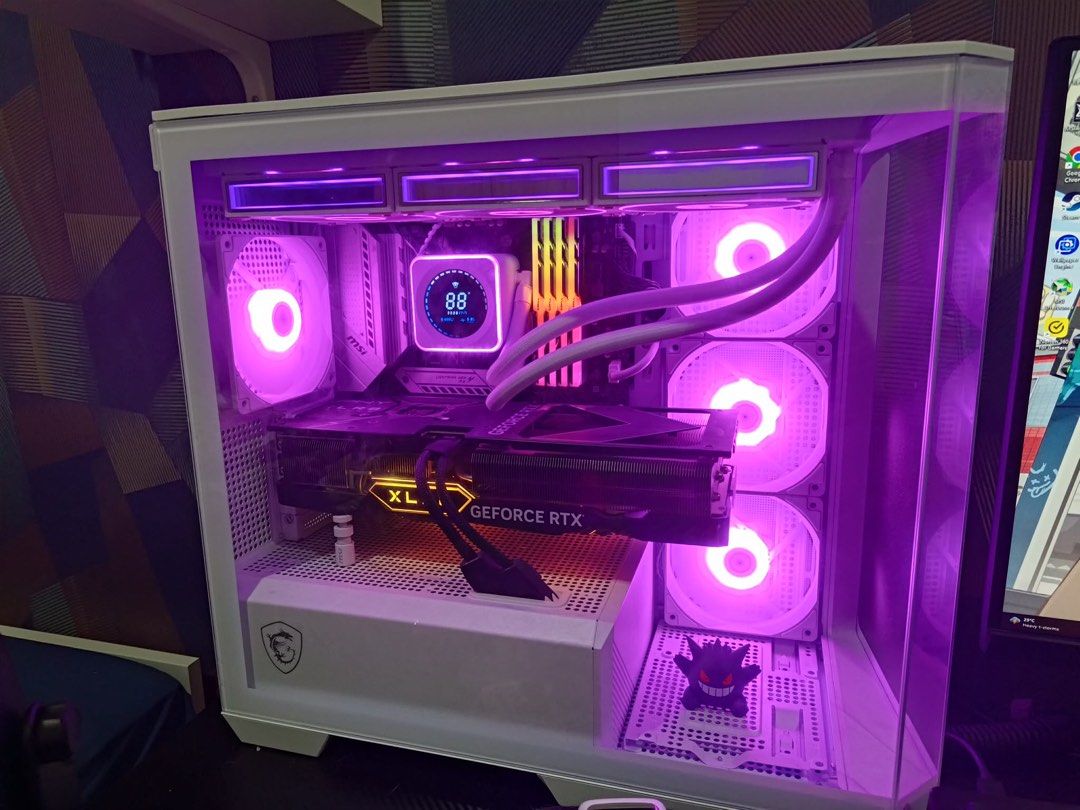 Gaming PC RTX 4070 Ti (Category: Desktops) located in Del Monte. Submitted by arizperol (Listing ID 1456931152, Image 1). Description: Gaming PC – Ryzen 7 5800X + RTX 4070 Ti | 32GB RAM CPU: AMD Ryzen 7 5800X (8 Cores / 16 Threads) GPU: NVIDIA GeForce RTX 4070 Ti FANS: Jungle Leopard Astrobeat 360 ARGB 360mm AIO Liquid Cooler White itw MOBO: MSI B550M WiFi RAM: G.Skill tridentZ Neo 32GB DDR4 RAM Storage: Kingston 1TB NV1 SNVS/1000G NVME M.2 PCIe 