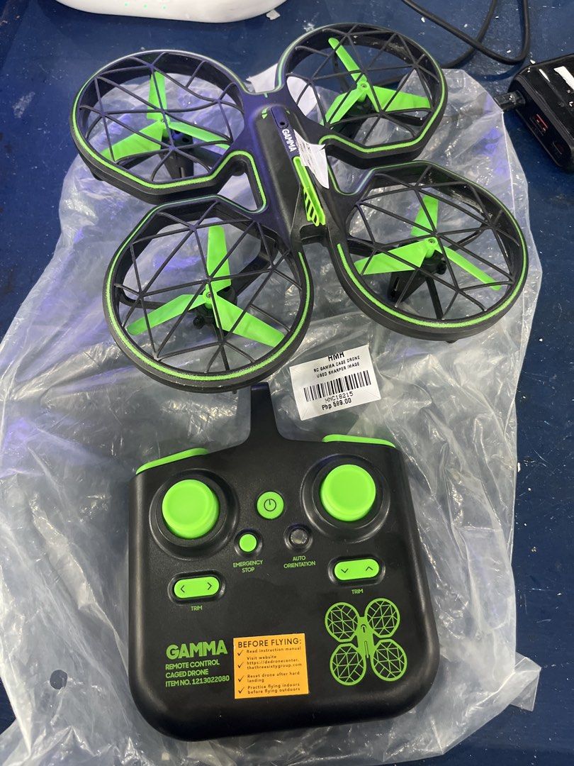 GAMMA Remote Control Caged Drone with Controller (Category: Drones) located in Caloocan City. Submitted by hmr.gomez (Listing ID 1456789787, Image 1). Description: - GAMMA remote control caged drone - Includes original controller - Ideal for indoor and outdoor flying practice - Item Number: 1213022080 - Price: Php 599.00.