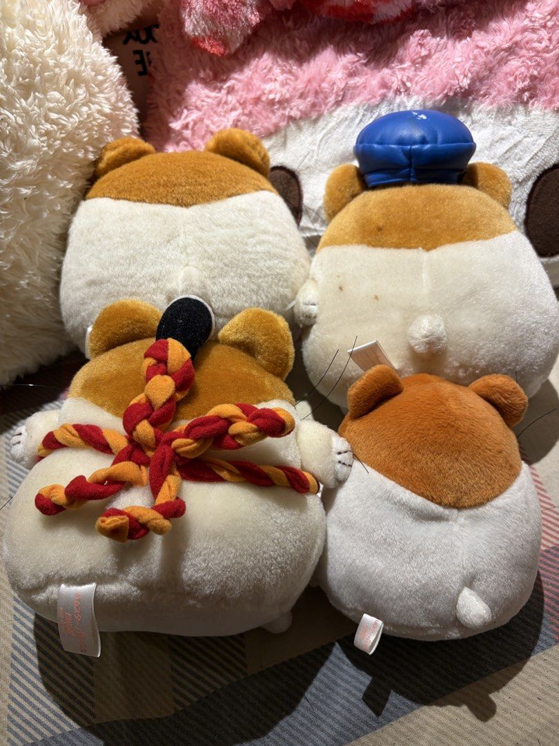 Hamster Paradise Plush Toys (Category: Plushies & Soft Toys) located in Makati City. Submitted by squishycorner (Listing ID 1456873477, Image 2). Description: 200 each, 600 for all.