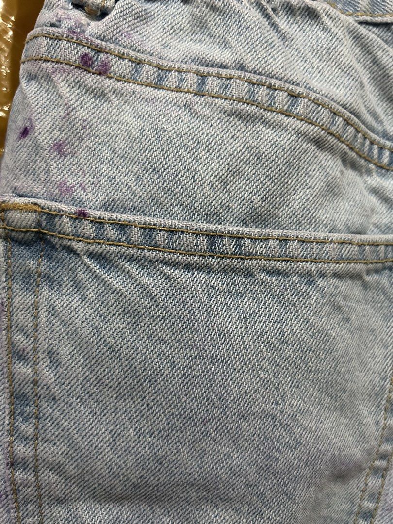 Highwaist Pull and Bear denim shorts (Category: Shorts) located in San Jose. Submitted by abbsc. (Listing ID 1456876481, Image 3). Description: Size 24-25 Lightly used but please note that these have minor crayon marks because they were accidentally washed and dried together with a crayon. 🖍️😅 (See pic for reference).