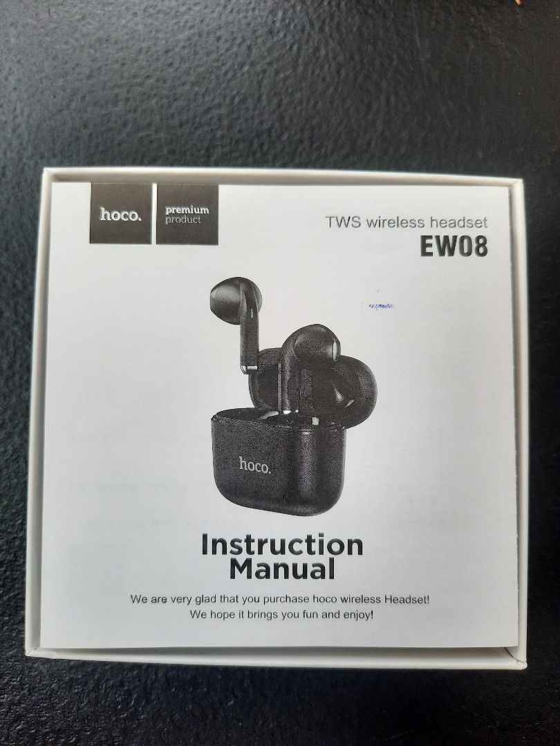 HOCO EW08 True Wireless Stereo Headset Bluetooth Earbuds (Category: Earphones) located in Taytay. Submitted by epicmoon_f823e3 (Listing ID 1456841098, Image 2). Description: - HOCO EW08 TWS Wireless Earbuds - Bluetooth V5.1 for stable connection - Mini body, big sound quality - 3.5 hours long battery life - Includes charging case - 13mm high-quality composite dynamic coil unit - Available in Black.