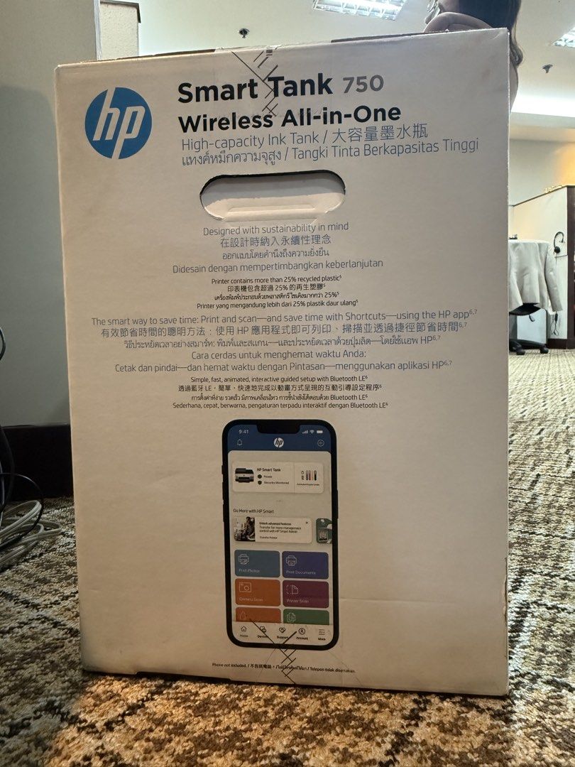 HP Printer Smart Tank 750 Wireless All-in-One (Category: Printers, Scanners & Copiers) located in Manila. Submitted by heart_drmd (Listing ID 1456859578, Image 3). Description: HP Printer Smart Tank 750 Wireless All-in-One - Sealed / Brand New -Won During Company Raffle last July 20 -Negotiable for Sure Buyer -Pick-Up or Delivery -Makati .
