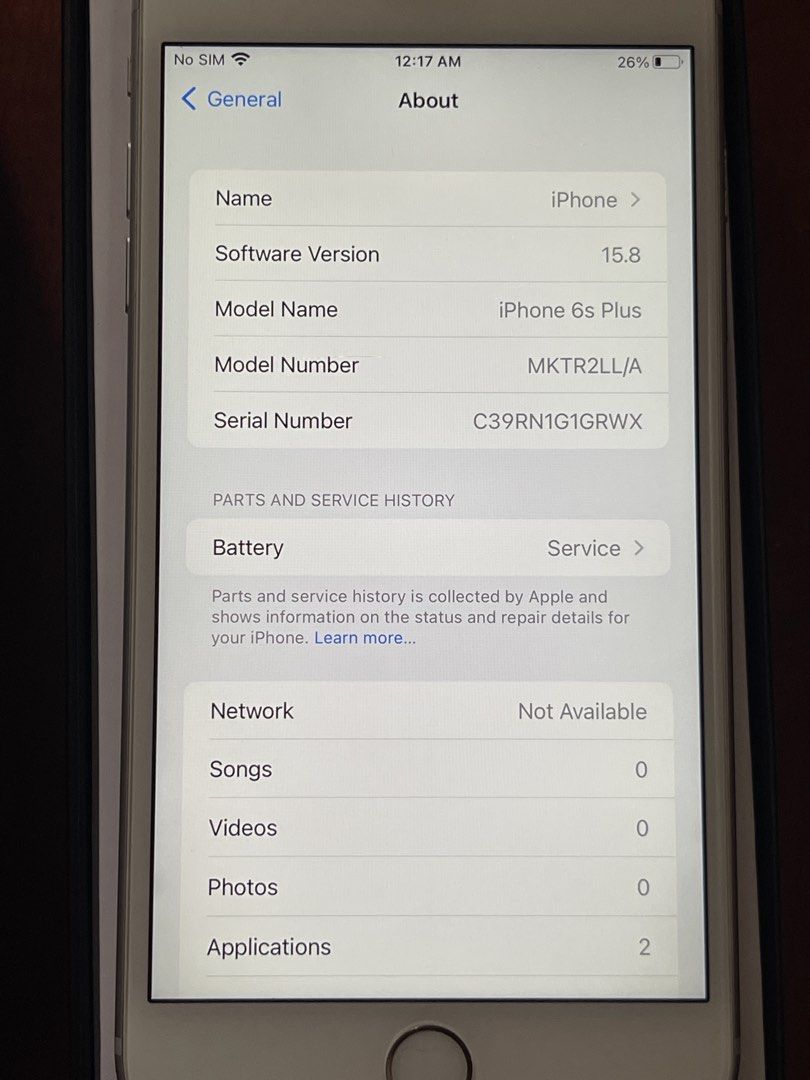 iPhone 6s Plus 64gb (Category: iPhone 6 Series) located in Tanza. Submitted by pattycakex (Listing ID 1456821884, Image 3). Description: Inclusions: iPhone 6s Plus unit Replacement box Wall charger & cable (replacement) Known Issues: No SIM / Network: Hindi nababasa ang SIM. not sure lang sa ibang network. No Touch ID: Sirang fingerprint sensor. Battery: 65% battery health lang. Faulty Silent Switch: Loose/hindi gumagana ang button, di nasasilent