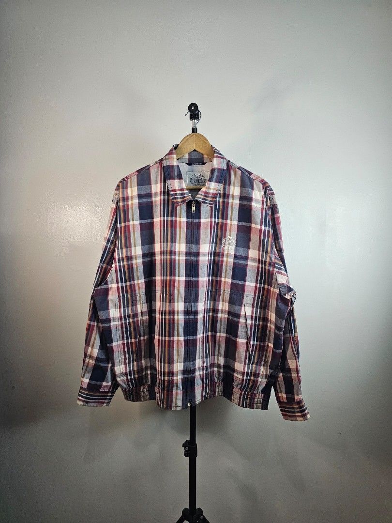 J press Madras Harrington jacket (Category: Coats, Jackets and Outerwear) located in Davao. Submitted by workwear_stuff (Listing ID 1456818208, Image 1). Description: J press Madras Harrington jacket Condition 9/10 small stain Color Rate 9/10 Width 26 Length 27 Sleeve 23 M - 1350.