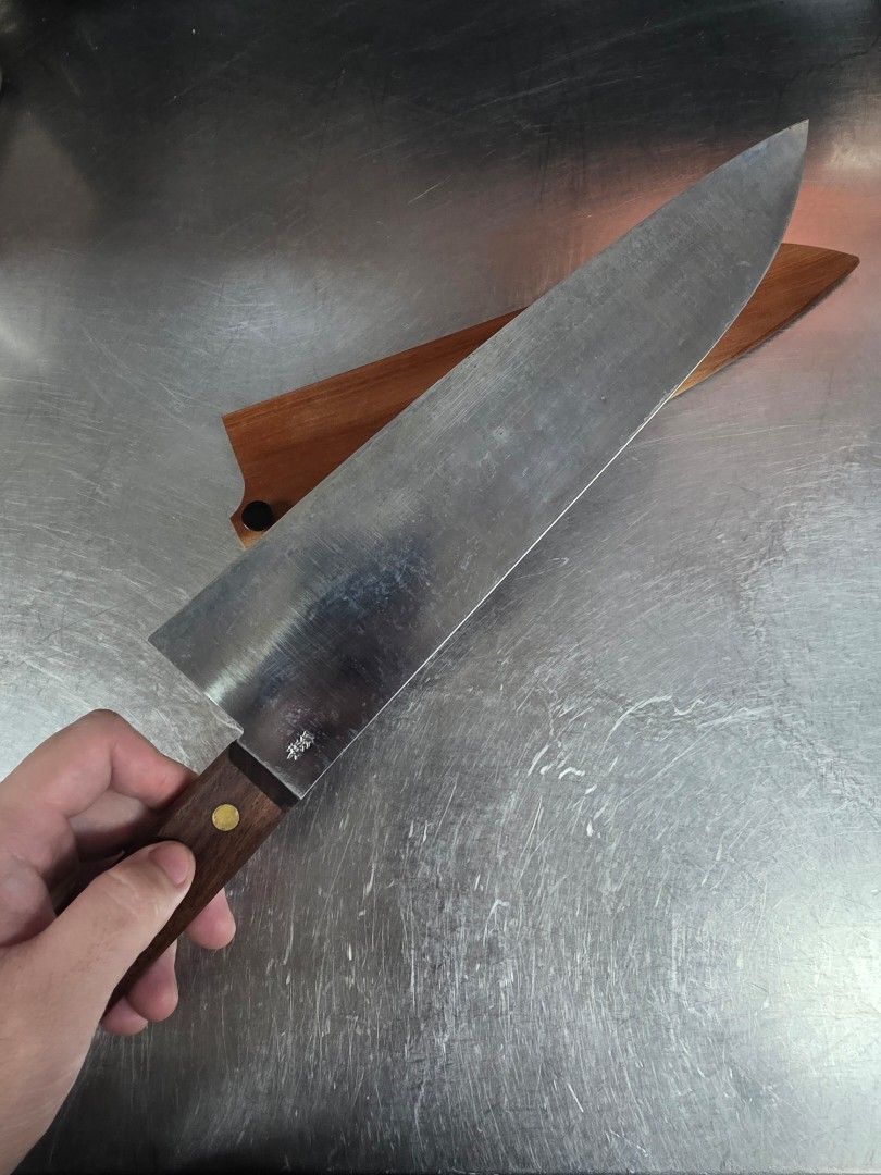 Japanese knife tall gyuto (Category: Knives & Chopping Boards) located in Mandaluyong City. Submitted by maxm25 (Listing ID 1456928019, Image 2). Description: Tall gyuto 270mm with wooden saya.
