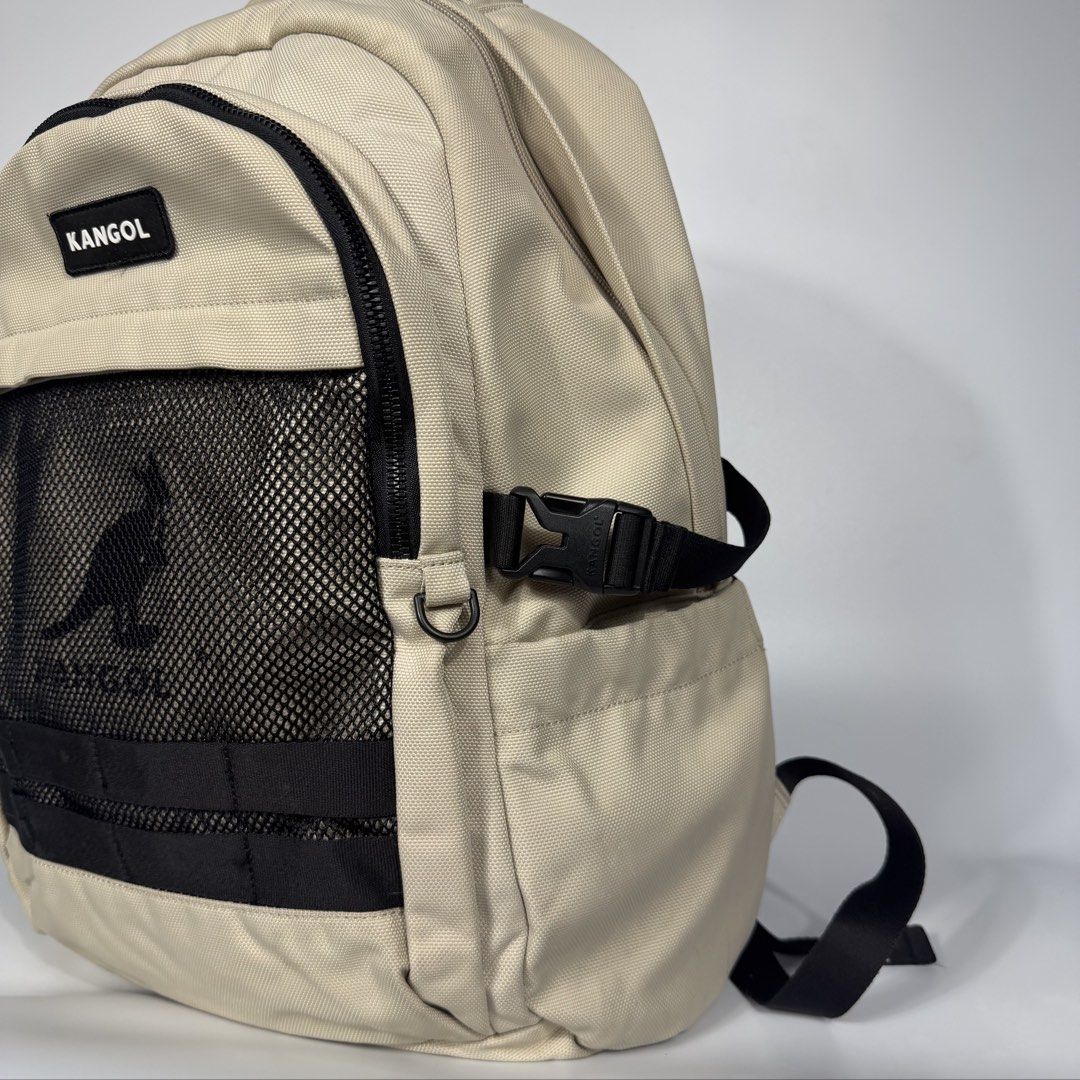 Kangol Legacy II Backpack (Category: Backpacks) located in Bacolod City. Submitted by freshstuff13 (Listing ID 1456902694, Image 3). Description: Kangol Legacy II Backpack Good as new Large size backpack with excellent storage capacity featuring a 3-layered pocket design. Features a front Velcro webbing belt and mesh pocket accents, an English logo rubber patch, and a front Kangol symbol print. Various organized storage is possible with spacious 