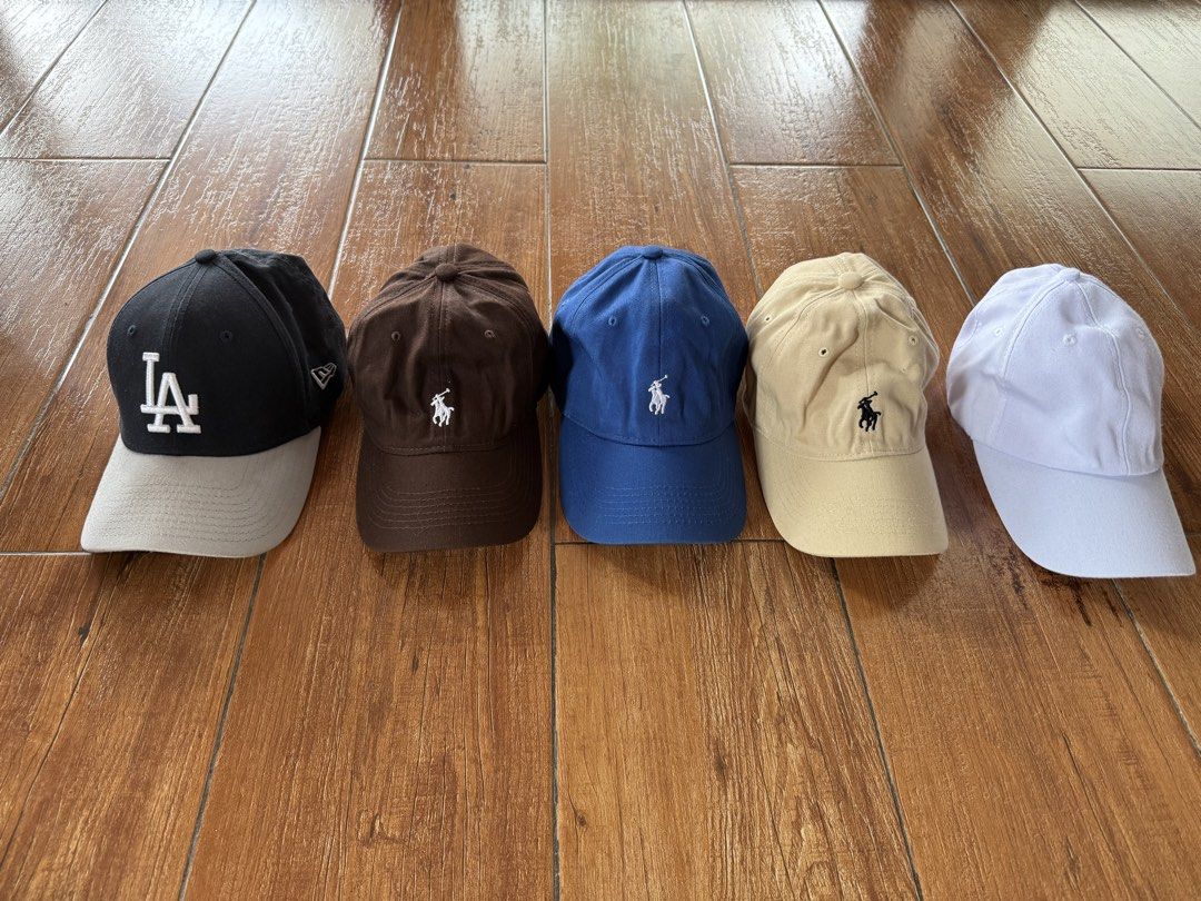 LA Dodgers Cap & Polo Ralph Lauren Caps Bundle (Category: Caps & Hats) located in Manila. Submitted by jtclothings (Listing ID 1456825569, Image 1). Description: - Bundle of 5 caps - Includes 1 New Era LA Dodgers cap Size S-M. - Includes 4 Polo Ralph Lauren caps (brown, blue, beige, white) - All caps feature the iconic Polo player logo - Ideal for everyday wear and sports.