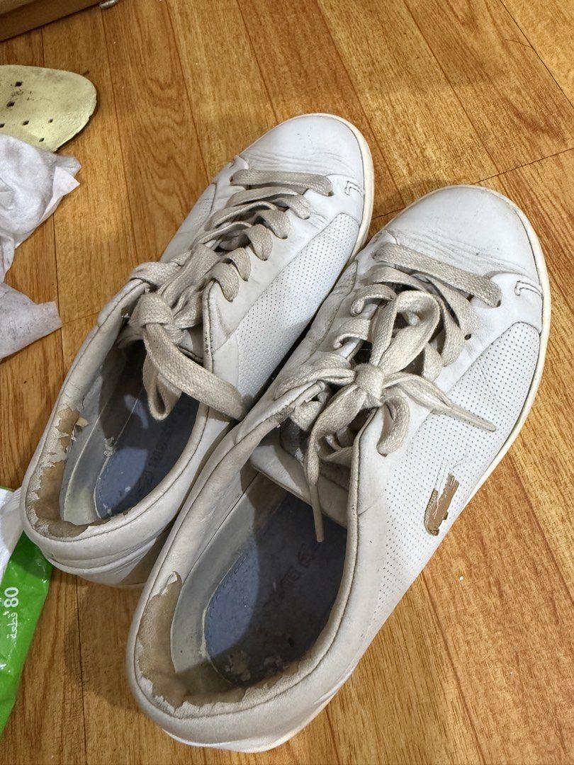 Lacoste sneakers (Category: Sneakers) located in Pasig City. Submitted by patrissia1129 (Listing ID 1456912948, Image 3). Description: Original Lacoste Women’s Shoes 👟🤍 ✨ Original Lacoste ✨ Pre-loved / 2nd hand ✨ Size: ___ ✨ Still wearable and good for casual everyday use 📌 Please check photos for actual condition — may show signs of use, especially on the inner heel lining and some scuffing/discoloration. No box 💰 ₱500.