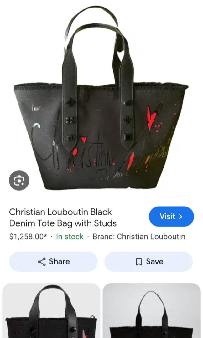 Louboutin Frangibus (Category: Luxury Bags & Wallets) located in Manila. Submitted by chixplaybaby0628 (Listing ID 1456908653, Image 2). Description: authentic louboutin frangibus denim bag.