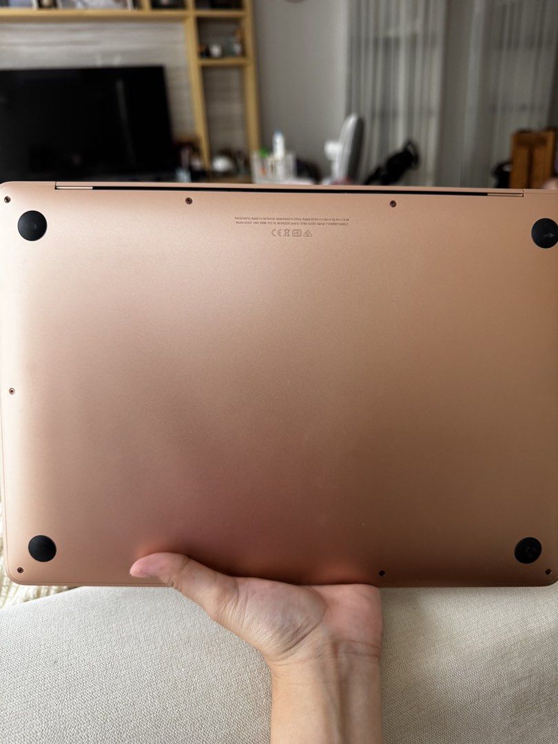Macbook Air M1 2020 (Category: Laptops & Notebooks) located in Cabanatuan. Submitted by riveraaly (Listing ID 1456827446, Image 2). Description: - Rose Gold MacBook Air - Perfect for everyday use, school, or work - Lightweight and portable design - Includes original charger - Feel free to ask any questions! Selling my personal laptop I dont use this anymore Specs: Apple Macbook Air M1 8GB ram 256GB SSD Gold Battery 226 cycles only. Normal conditi