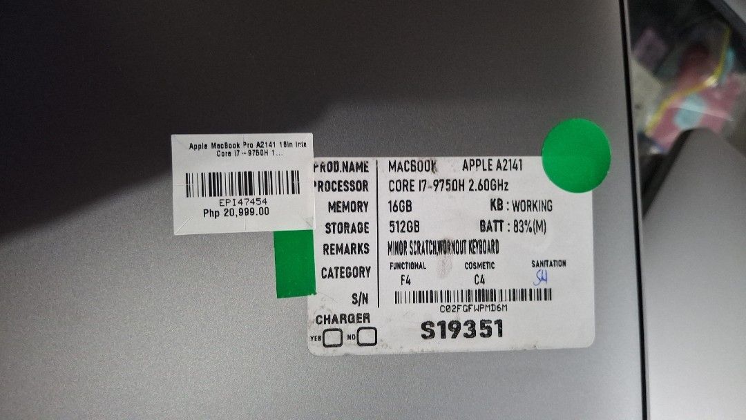 MACBOOK Pro Corei7 16/512Gb (Category: Laptops & Notebooks) located in Paranaque City. Submitted by ivy69425 (Listing ID 1456891373, Image 3). Description: .