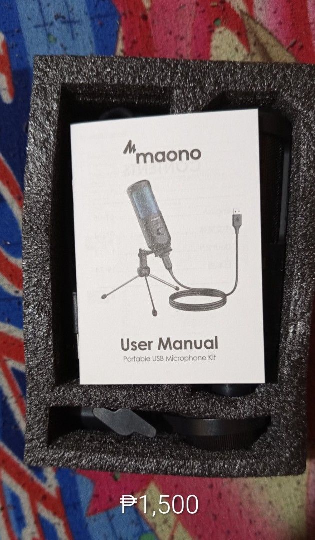 Maono PM461TR RGB Portable USB Microphone Lite Tripod Bundle (Category: Microphones) located in Makati City. Submitted by emilgutierrez032 (Listing ID 1456946334, Image 3). Description: - Maono PM461TR RGB USB Microphone - Includes Lite Tripod Bundle - 14mm Large Mic Capsule - -speed USB Plug and Play - Ideal for Streaming and Recording - User Manual and Original Accessories Included - Price: P1,500.