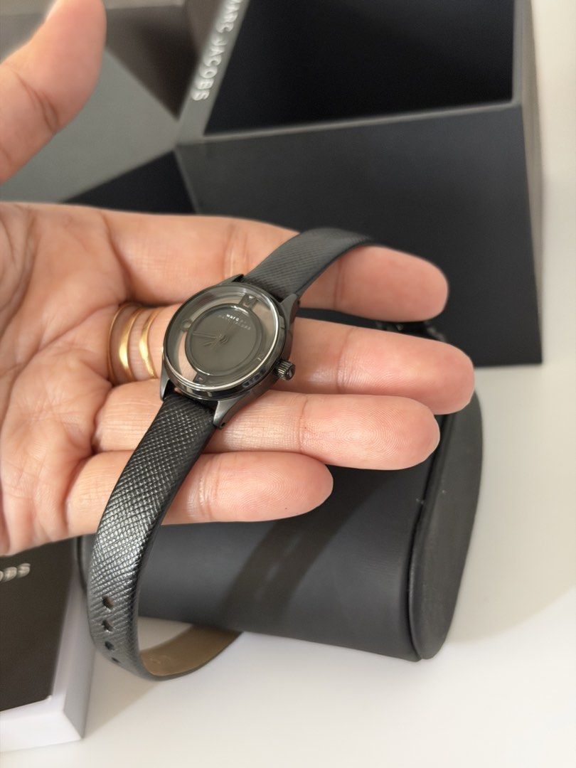 Marc Jacobs Black Mini Leather Strap Watch (Category: Women's Watches) located in Davao. Submitted by stellietas (Listing ID 1456817374, Image 2). Description: ✨Condition: excellent condition, no flaws. ✨With box, booklet. ✨Japan preloved ✨First to pay gets it. ✨💯 % original or money back 📍Davao City | Shipping nationwide via J&T DM to order or comment “MINE”🤍 #ladiesminiwatch #japanprelovedwatchph #BrandedPreloved #DavaoSeller #mjwatchph.