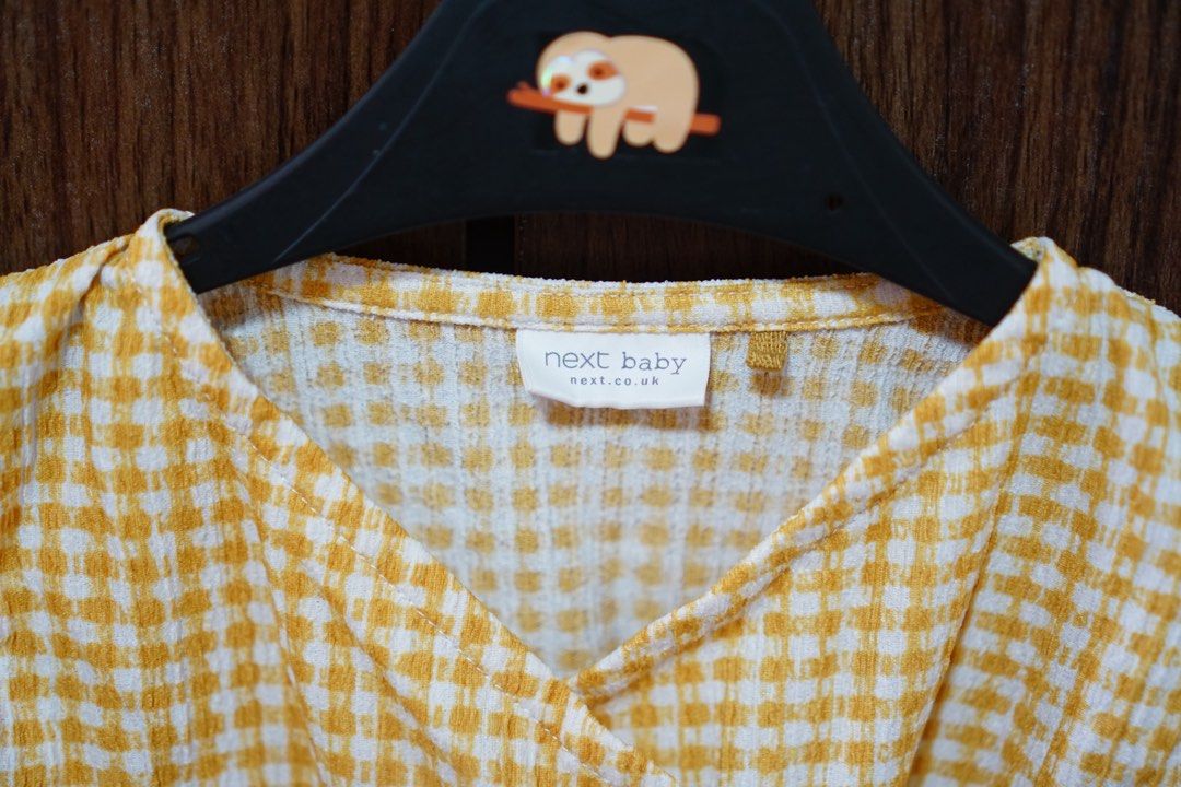 Next Baby Yellow Gingham Wrap Top (Category: Babies & Kids Fashion) located in Bacoor. Submitted by catpicks (Listing ID 1456858517, Image 3). Description: Yellow gingham wrap top from Next Baby Barely used, really pretty! Shipping via LBC, php 64 door to door..