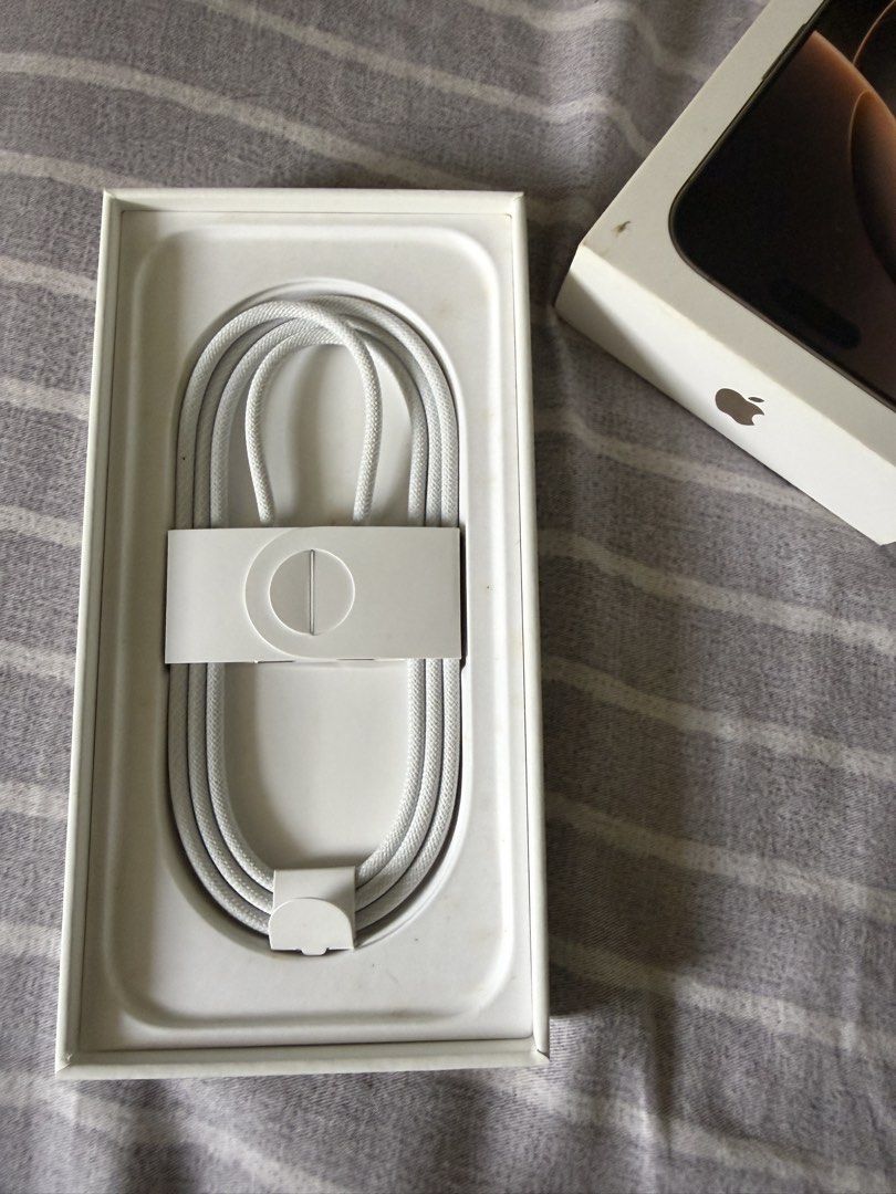 Original Apple USB-C charge cable (Category: Chargers & Cables) located in Taguig. Submitted by barbzz (Listing ID 1456846966, Image 2). Description: Cable only. - Never been used - this cable is from my iphone 16 pro .
