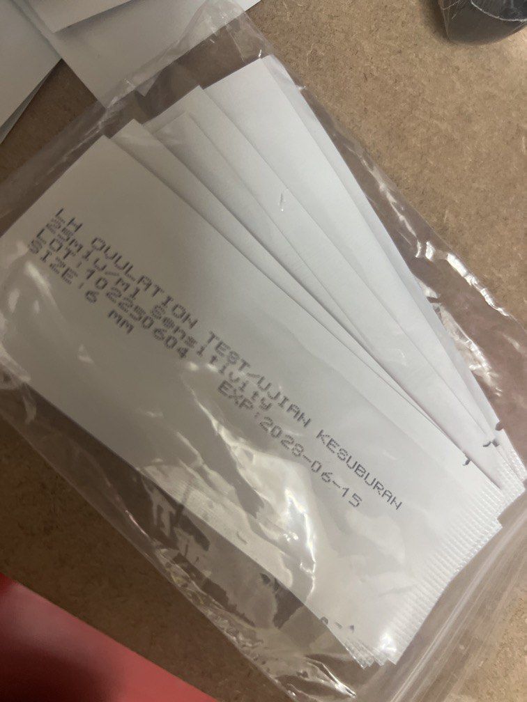 Ovulation test (Category: Medical Supplies & Tools) located in Puchong. Submitted by gemilangperdanaenterprise (Listing ID 1456867625, Image 1). Description: 10 pieces 1set Brand new .