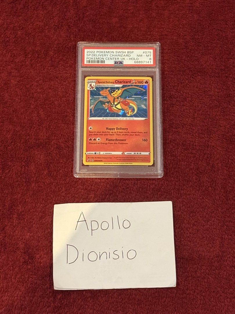 PSA8 Special Delivery Charizard SWSH075 (Category: Graded Singles) located in Manila. Submitted by kims_vault (Listing ID 1456942414, Image 1). Description: San Juan / Manila.