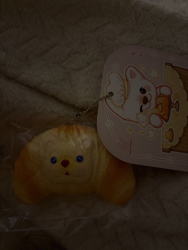PUPPY CROISSANT SQUISHY (Category: Designer & Blind Box Toys) located in Manila. Submitted by zeahskloset (Listing ID 1456907560, Image 1). Description: RFS: Impulsive buy pasabuy from japan.