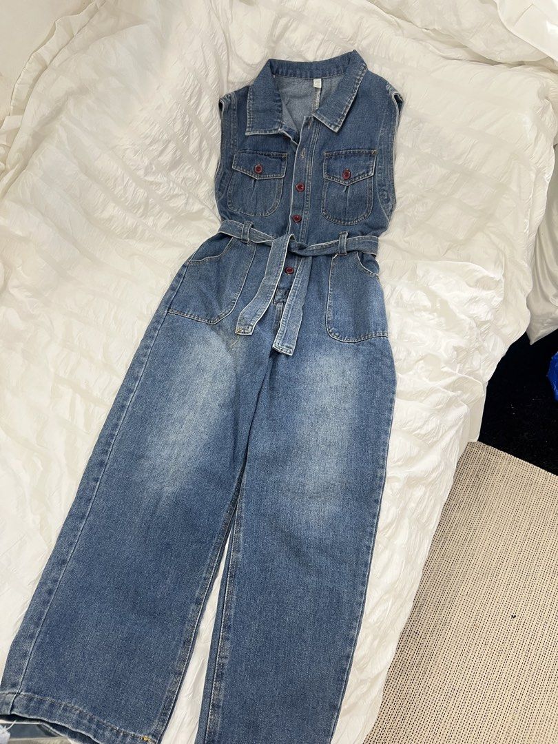 Rare Vintage Denim Jumpsuit (Category: Jumpsuits) located in Rizal. Submitted by rrbbmm (Listing ID 1456946772, Image 2). Description: rare and premium, adjustable with the belt, best fit for small up to med! haven’t worn it outside, but its so pretty especially if u travel or want that vibe!! my height for reference is 5’3.