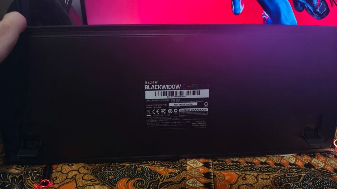 RAZER BLACKWIDOW CHROMA V2 RGB GAMING KEYBOARD (Category: Computer Keyboard) located in Daraga. Submitted by kayvanmirabelph (Listing ID 1456864686, Image 2). Description: 🔥 RAZER BLACKWIDOW CHROMA V2 — ₱550 ONLY! Full Razer Chroma RGB lighting 🌈 Mechanical keyboard with Razer Green switches — tactile & clicky. ✅ All keys/functions working except letter U U key not working — possibly fixable/repairable (SDFG slight delay RGB) RGB lighting works