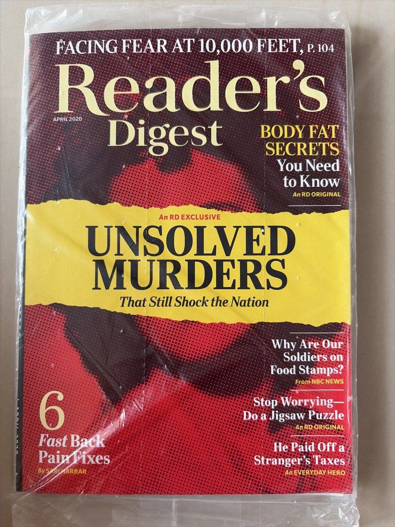 Reader's Digest Magazines - March to July/August 2020 (Category: Magazines) located in Mandaluyong City. Submitted by charliegirl1028 (Listing ID 1456871318, Image 2). Description: - P50 per piece - Reader's Digest Magazines, US edition - Includes issues: March, April, May, June, July/August 2020 - All magazines are still in original plastic packaging - Topics include health, true crime, and personal growth .