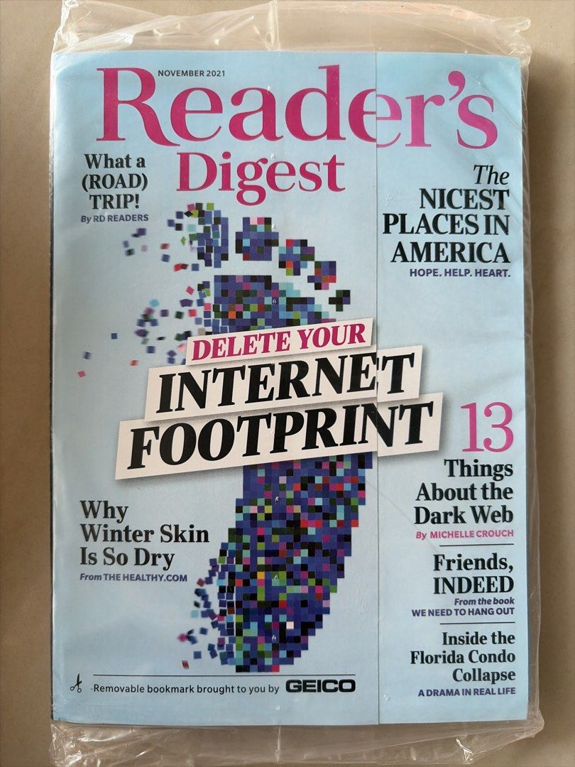 Reader's Digest Magazines - Oct 2021 to Apr 2022 (Category: Magazines) located in Mandaluyong City. Submitted by charliegirl1028 (Listing ID 1456869204, Image 2). Description: - P50 per issue - Reader's Digest magazines, US issues - sealed, All still in original plastic packaging - Includes issues: Oct 2021, Nov 2021, Dec 2021/Jan 2022, Feb 2022 (Anniversary Issue), Mar/Apr 2022 - Topics: Pets, travel, technology, inspiring stories .