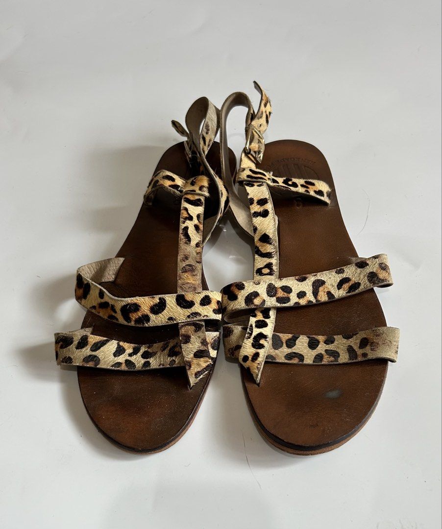 Renegade Folk Leopard Print Sandals (Category: Flats & Sandals) located in Paranaque City. Submitted by meowlingpersian (Listing ID 1456780982, Image 1). Description: Purchased online in 2017 Classic and timeless design perfect for casual everyday wear Soft leather straps with fun animal print design My fave pair of RF from my personal collection. (Only disposing this pair because my age requires insole support.) For pickup only, on customer’s ac
