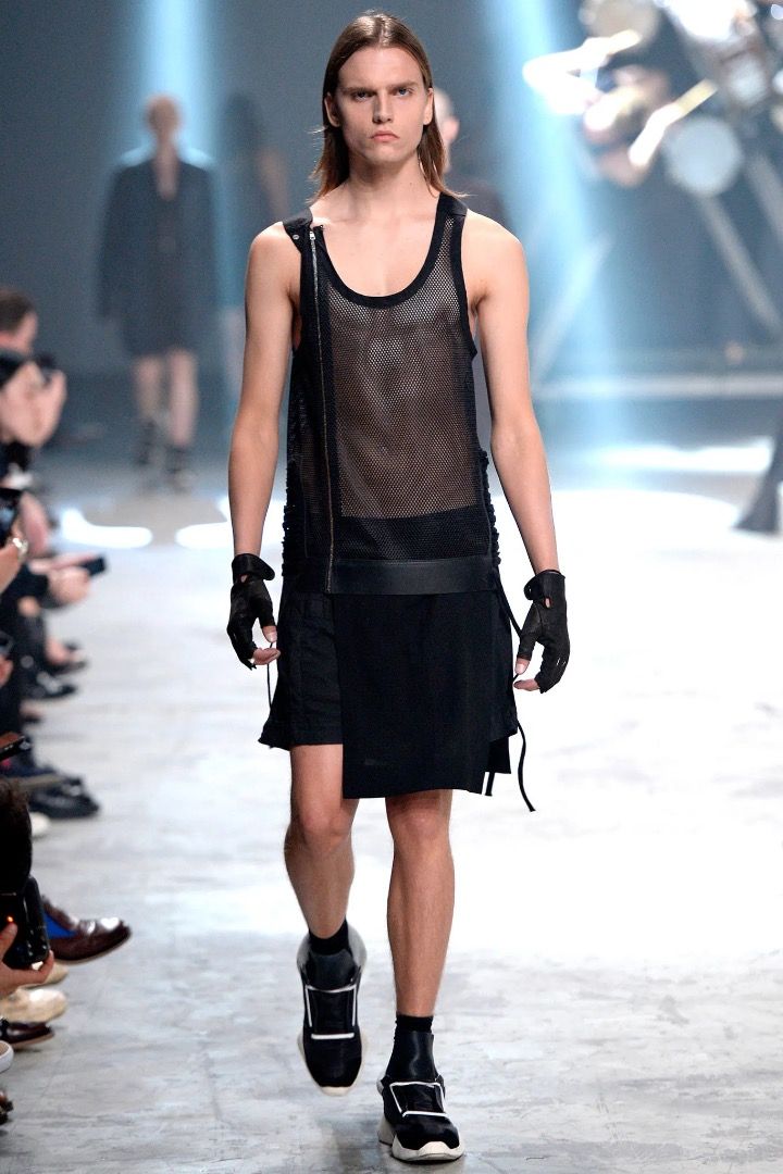 Rick Owens - S/S 14 - Mesh Zip Tank Top (Category: Tshirts & Polo Shirts ) located in Manila. Submitted by graymatter_ (Listing ID 1456911096, Image 1). Description: Rick Owens - S/S 14 - Mesh Zip Tank Top Tagged Size: M Condition: 9/10 Material: 100% Polyester, 100% Cotton, Cow Leather Zipper: YKK Made in: Italy Dimensions Length: 38.5 Width: 21.5 Shoulder: 13.5.