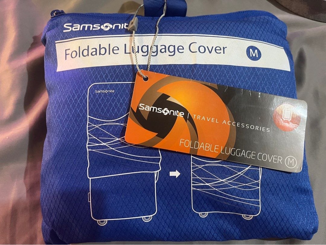 Samsonite Foldable luggage cover- medium-blue (Category: Luggage) located in Makati City. Submitted by allanils (Listing ID 1456901361, Image 1). Description: Bought in samsonite Never used with tag Medium, color blue MOP - gcash Lalamove or pick up Location - avida asten starbucks brgy san antonio makati city Message for other question.