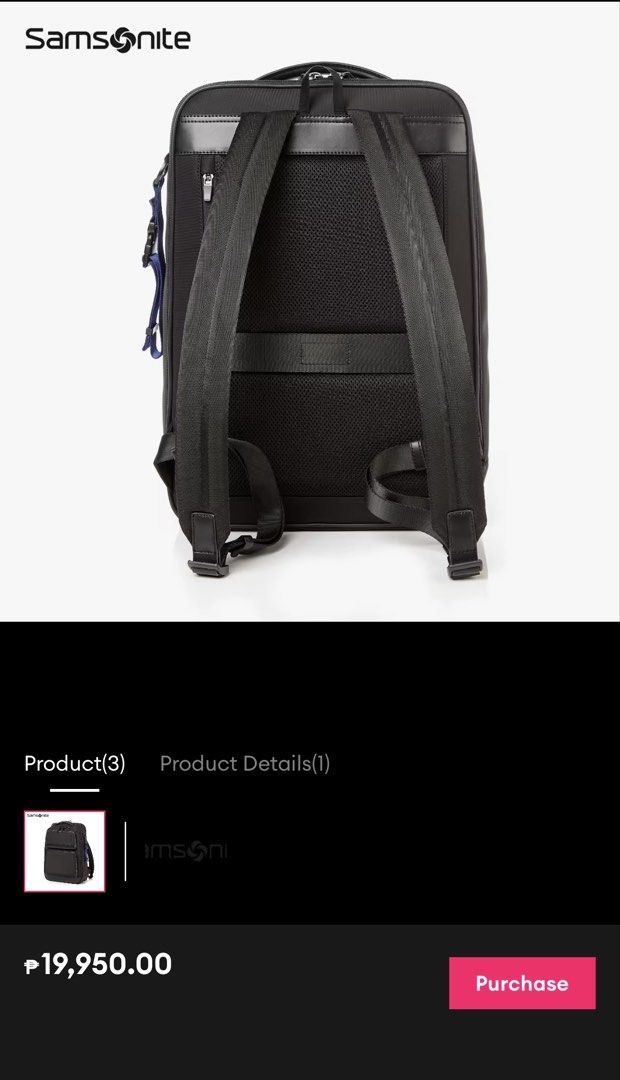 Samsonite Red Elino Backpack (Category: Laptop Bags & Sleeves) located in Taguig. Submitted by authenticniceseller (Listing ID 1456784817, Image 3). Description: With flaw at the top handle.