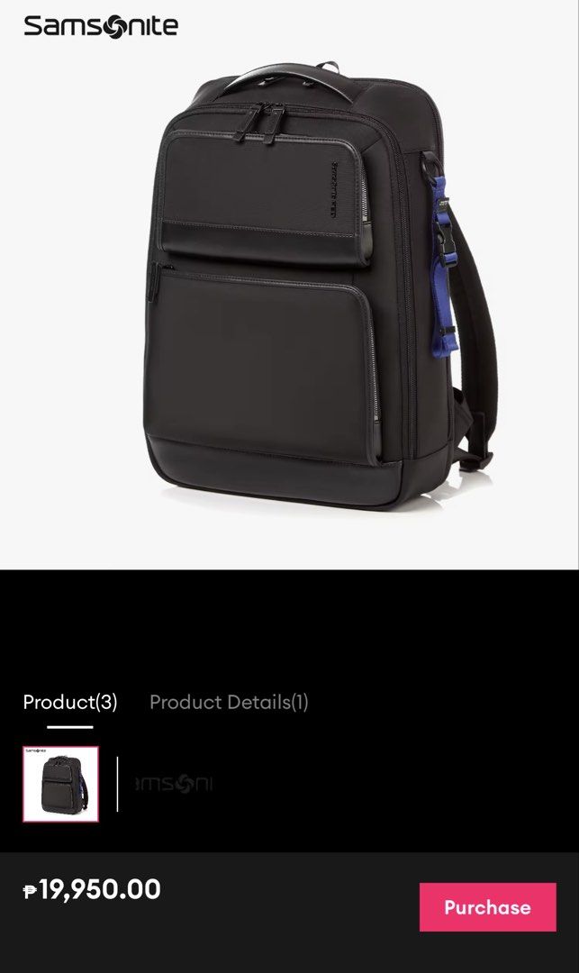 Samsonite Red Elino Backpack (Category: Laptop Bags & Sleeves) located in Taguig. Submitted by authenticniceseller (Listing ID 1456784817, Image 1). Description: With flaw at the top handle.