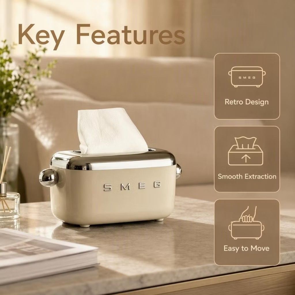 Smeg Napkin tissue dispenser holder (Category: Towels, Napkins & Holders) located in Taguig. Submitted by mschelsea (Listing ID 1456785424, Image 1). Description: pre order from sg full payment required waiting time 2 weeks.
