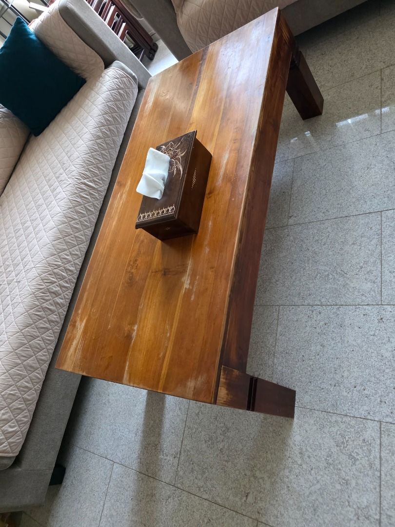 Solid Teak Coffee Table (Category: Tables & Sets) located in Singapore. Submitted by clarity.charity (Listing ID 1456873149, Image 3). Description: Solid Teak Coffee Table with large Drawer to store remotes etc . Dimensions - 120 cm X 60 cm X 43cm (H) Self collect from 30 Sturdee Road , Kerrisdale condo S207852.