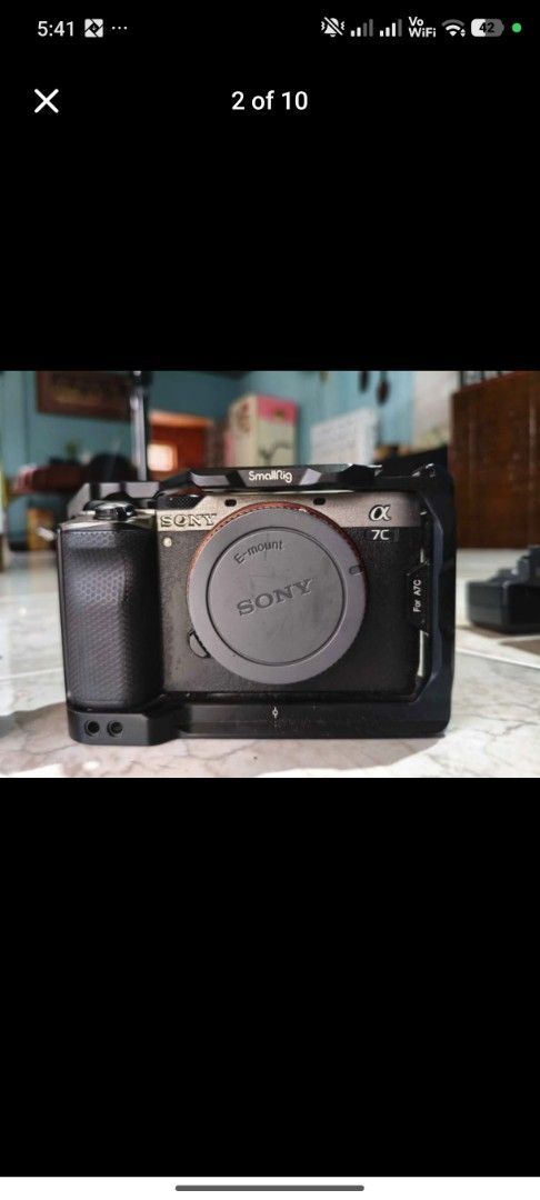 Sony Alpha a7C Mirrorless Camera with SmallRig Cage (Category: Cameras) located in Caloocan City. Submitted by ynigoyumol67529 (Listing ID 1456950650, Image 2). Description: **Sony A7C Body – Complete with Box & Accessories + Camera Cage** Selling my **Sony A7C** in excellent condition. The camera is well-maintained, fully functional, and produces outstanding photo and video quality. Perfect for photographers, content creators, and videographers 