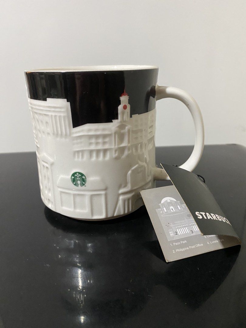 Starbucks Manila Relief Mug (Category: Coffee & Tea Tableware) located in Pasay City. Submitted by trendystash (Listing ID 1456921464, Image 1). Description: Brand new with tags and sku.