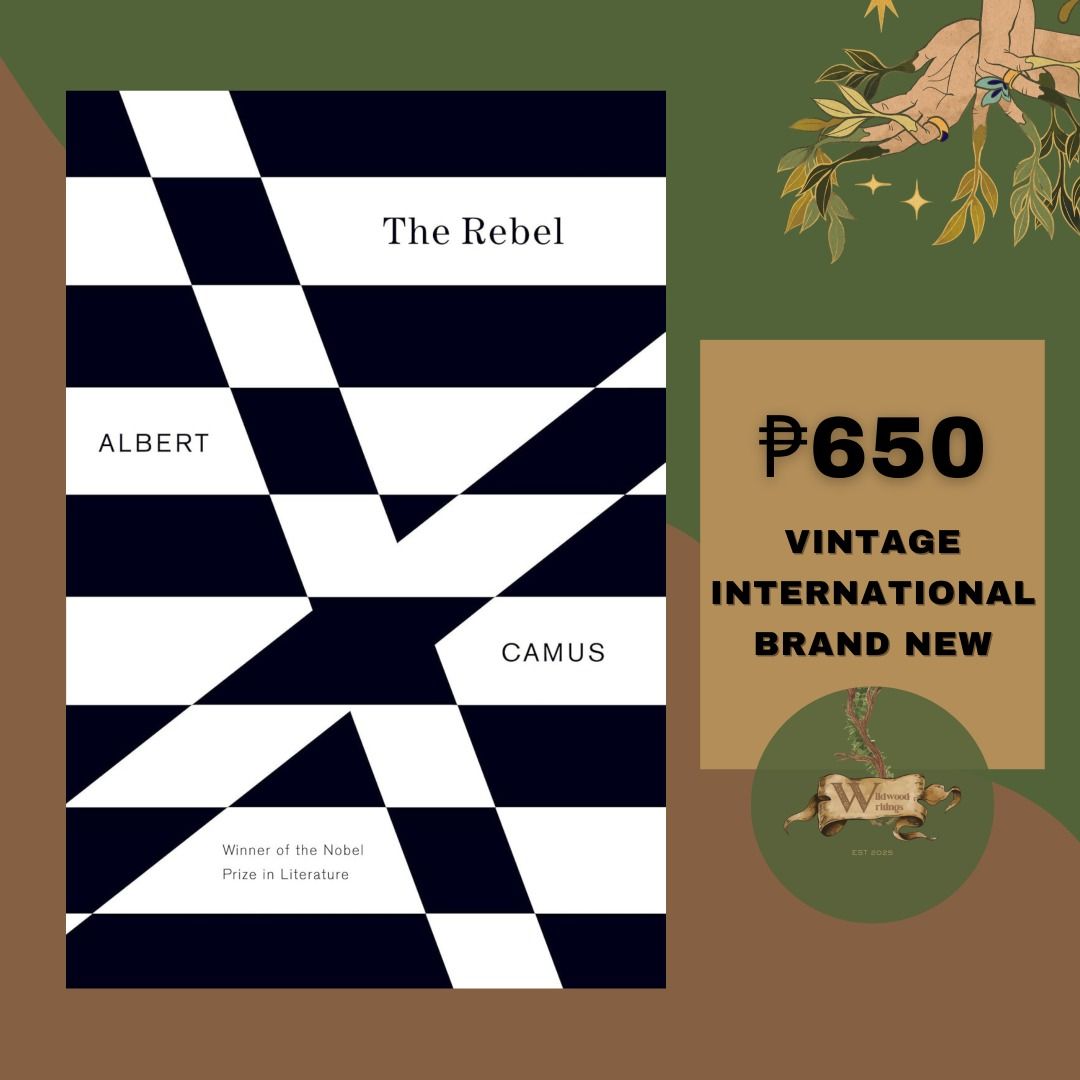 The Rebel by Albert Camus (Category: Storybooks) located in Iloilo. Submitted by wildwoodwritings (Listing ID 1456813698, Image 1). Description: 𝐓𝐢𝐭𝐥𝐞𝐬 𝐚𝐫𝐞 𝐀𝐕𝐀𝐈𝐋𝐀𝐁𝐋𝐄 𝐮𝐧𝐥𝐞𝐬𝐬 𝐬𝐭𝐚𝐭𝐞𝐝 𝐨𝐭𝐡𝐞𝐫𝐰𝐢𝐬𝐞. 𝐏𝐥𝐞𝐚𝐬𝐞 𝐜𝐡𝐞𝐜𝐤 𝐭𝐡𝐞 𝐢𝐧𝐝𝐢𝐯𝐢𝐝𝐮𝐚𝐥 𝐩𝐡𝐨𝐭𝐨𝐬 𝐟𝐨𝐫 𝐦𝐨𝐫𝐞 𝐝𝐞𝐭𝐚𝐢𝐥𝐞𝐝 𝐢𝐧𝐟𝐨𝐫𝐦𝐚𝐭𝐢𝐨𝐧. FOLLOW US ⓕ: Wildwood Writings🍃 🅾: @wildwoodwritings 🍂.