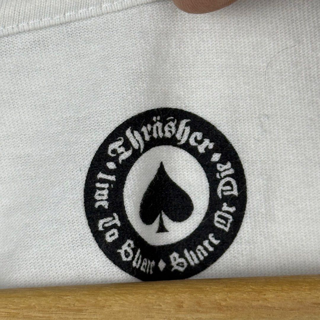 Thrasher Basic Logo Tee (Category: Tshirts & Polo Shirts) located in Taiping. Submitted by pipers.my (Listing ID 1456916339, Image 3). Description: Size L (pit 21.5 length 27) Condition 8.8/10 Measurement in inch.