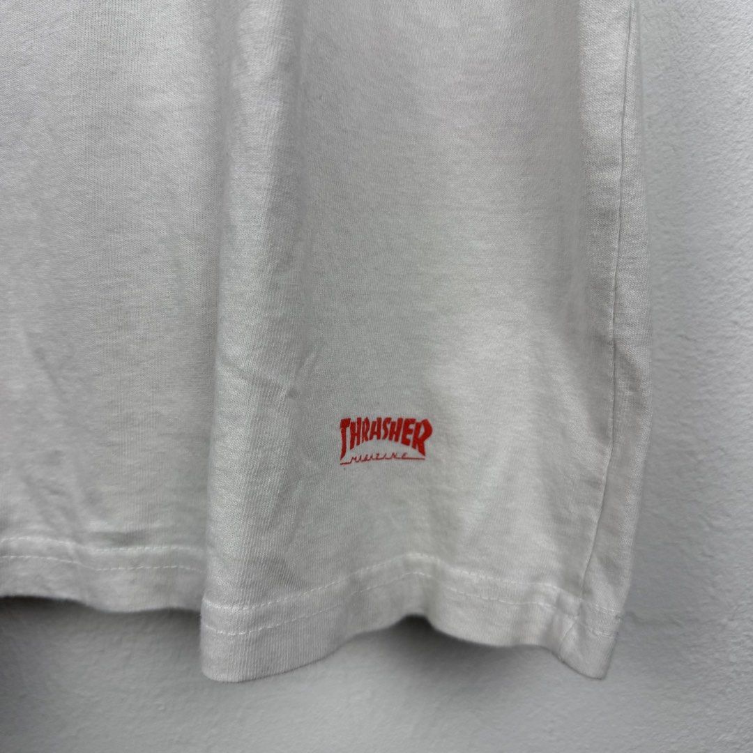 Thrasher Basic Logo Tee (Category: Tshirts & Polo Shirts) located in Taiping. Submitted by pipers.my (Listing ID 1456916339, Image 2). Description: Size L (pit 21.5 length 27) Condition 8.8/10 Measurement in inch.