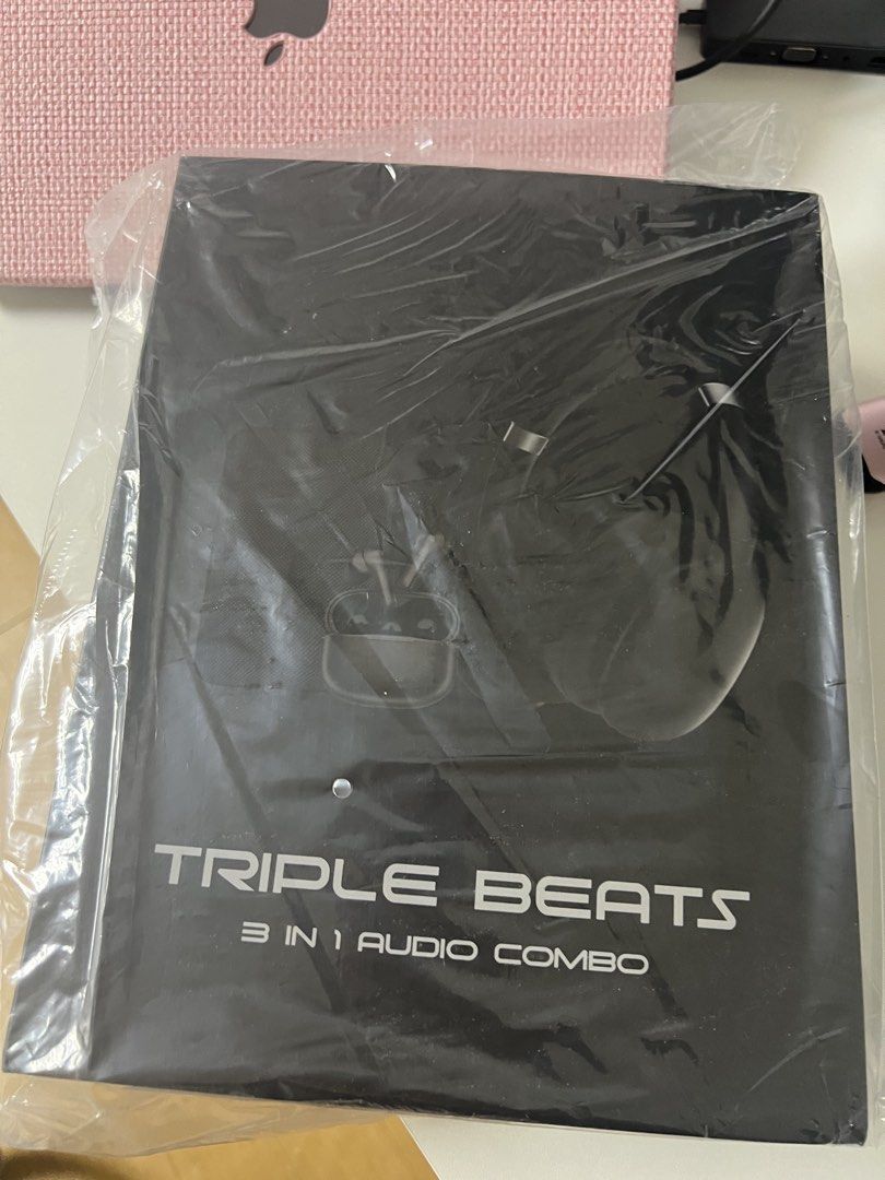 Triple Beats Audio Set (Category: Headphones & Headsets) located in Imus. Submitted by sayitaintso (Listing ID 1456916256, Image 1). Description: Brand New Triple Beats Audio set Bluetooth speaker (ip7 waterproof) Bluetooth headphones with anc Bluetooth earphones with anc Company event giveaway - with company branding Retails for $100 From the USA 🇺🇸 Excellent quality! 💯 Rfs: not using it - spare only..