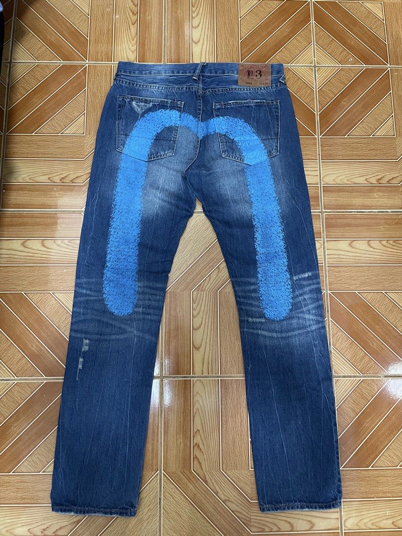 VTG EVISU DAICOCK LOGO NO.3 (Category: Jeans) located in Muntinlupa City. Submitted by clarencemirones (Listing ID 1456870903, Image 1). Description: VTG EVISU DAICOCK LOGO NO.3 buttonfly 34 x 43 7.5hem dm me!.