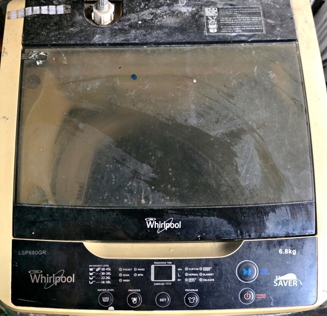 Whirlpool Top Load Washing Machine LSP680GR 6.8kg (Category: Washing Machines and Dryers) located in Manila. Submitted by sarahmei1822 (Listing ID 1456813105, Image 1). Description: - Whirlpool Top Load Washing Machine - Model: LSP680GR - Capacity: 6.8kg issue: di na nag on. Di na namin pinacheck. .
