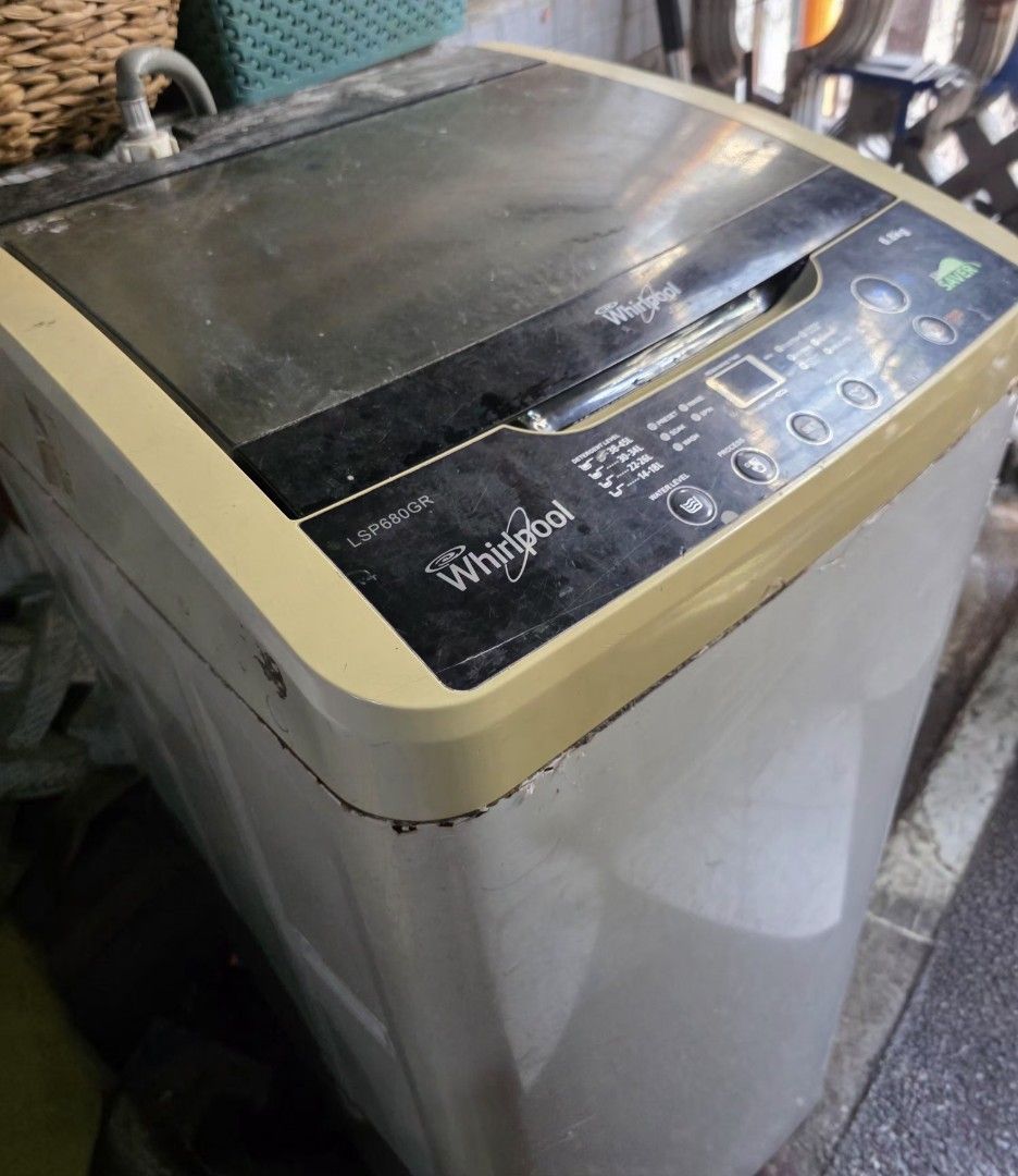 Whirlpool Top Load Washing Machine LSP680GR 6.8kg (Category: Washing Machines and Dryers) located in Manila. Submitted by sarahmei1822 (Listing ID 1456813105, Image 2). Description: - Whirlpool Top Load Washing Machine - Model: LSP680GR - Capacity: 6.8kg issue: di na nag on. Di na namin pinacheck. .