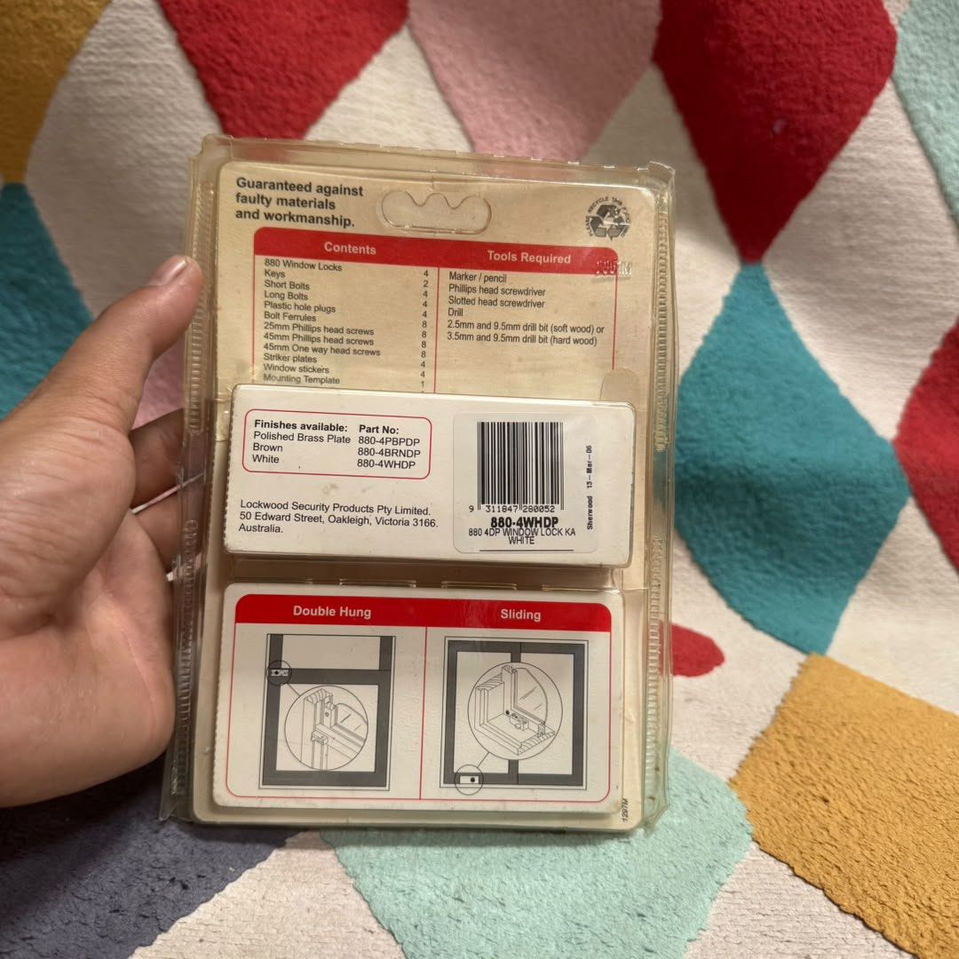 window lock (Category: Home Improvement Tools & Accessories) located in Kadok. Submitted by bundlekadok (Listing ID 1456926479, Image 2). Description: ITEM PRE❤️ FROM SINGAPORE CONDTION SEPERTI DALAM GAMBAR ITEM ELEKTRIK SELL WITH WARANTY JAUH BY POST (SEMENANJUNG) ✅ WS DETAIL : 012 9052 753 LOCATION : FF BUNDLE KADOK ( KG KADOK KOTA BHARU KELANTAN ) WAKTU OPERASI : SABTU - KHAMIS ( 9.30 PG - 6.30 PTG ) JUMAAT SHJ CUTI.